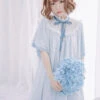 Stand Collar Seashell Sleeves Loose Sweet Lolita Dress -MIMY Lolita Shop 3 500x672 206