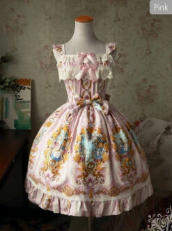 Magic Tea Party Alice Series JSK Printing Sweet Lolita Sling Dress -MIMY Lolita Shop 3 500x672 207