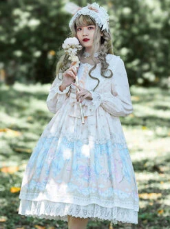 Ballet Rabbit Series OP Doll Collar Sweet Lolita Long Sleeve Dress -MIMY Lolita Shop 3 500x672 226
