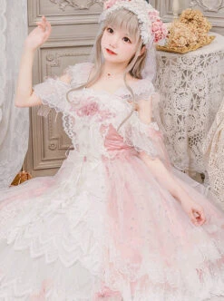 Crystalline Phantom Series Tea Party Sweet Lolita Pink Dress -MIMY Lolita Shop 3 500x672 230