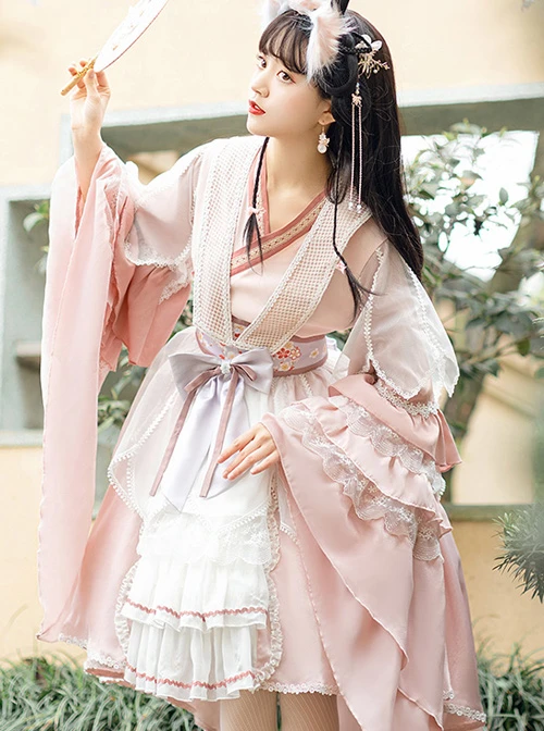 Cherry Blossom Festival Series OP Chinese Style Element Sweet Lolita Long Sleeve Dress 4 Cherry Blossom Festival Series OP Chinese Style Element Sweet Lolita Long Sleeve Dress - Image 2