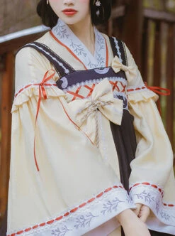 Retro High Waist Chinese Style JSK Sweet Lolita Sling Dress And Shirt Set -MIMY Lolita Shop 3 500x672 248