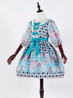 The Girl's Breasts Half Sleeve Little High Waist Whisky Heart Chocolate Lolita Dress -MIMY Lolita Shop 3 500x672 267