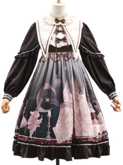 Forest Theater Series OP High Waist Sweet Lolita Long Sleeve Dress -MIMY Lolita Shop 3 500x672 288