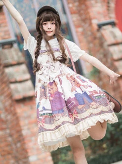 Detective Bear Series JSK Sweet Lolita Sling Dress -MIMY Lolita Shop 3 500x672 293