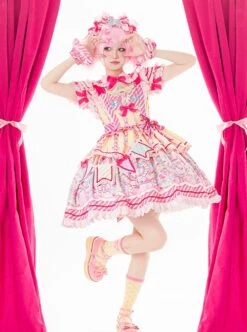 Candy Amusement Park Series Cute Colorful Striped Carousel Print Lace Ruffle Bowknot Sweet Lolita Sleeveless Dress 13 Candy Amusement Park Series Cute Colorful Striped Carousel Print Lace Ruffle Bowknot Sweet Lolita Sleeveless Dress -MIMY Lolita Shop 3 500x672 296