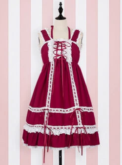 Cute Lace-up Bowknot Lace Sweet Lolita Sling Backless Dress 13 Cute Lace-up Bowknot Lace Sweet Lolita Sling Backless Dress -MIMY Lolita Shop 3 500x672 306