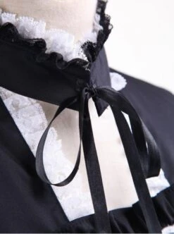 Cotton Black And Pink Sweet Lolita Long Sleeve Maid Dress 7 Cotton Black And Pink Sweet Lolita Long Sleeve Maid Dress -MIMY Lolita Shop 3 500x672 323