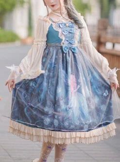 Moonlit Forest Series JSK Blue Chiffon Sweet Lolita Sling Dress 18 Moonlit Forest Series JSK Blue Chiffon Sweet Lolita Sling Dress -MIMY Lolita Shop 3 500x672 331