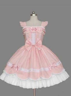 Pure Cotton Bowknot Sweet Lolita Sleeveless Dress -MIMY Lolita Shop 3 500x672 338