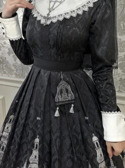 Cross Church Series Nun Style Church Stained Glass Window Printing Dark Black Gothic Lolita Long Sleeves Long Dress OP 8 Cross Church Series Nun Style Church Stained Glass Window Printing Dark Black Gothic Lolita Long Sleeves Long Dress OP -MIMY Lolita Shop 3 500x672 34