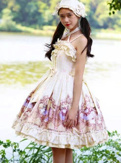 Magic Tea Party Flowers And Birds Poetry Series Sweet Lolita Sling Dress -MIMY Lolita Shop 3 500x672 343