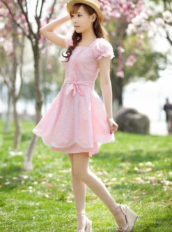 Square-neck Cute Sweet Lolita Short Sleeve Dress -MIMY Lolita Shop 3 500x672 346