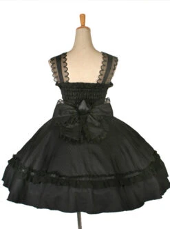 Dream Alice Cute Rabbit Black Gothic Lolita Sling Dress -MIMY Lolita Shop 3 500x672 36
