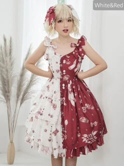 Magic Tea Party Chocolate Rabbit Series Printing Chinese Style Sweet Lolita Sling Dress -MIMY Lolita Shop 3 500x672 365