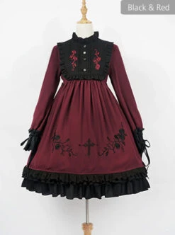 Oath Roses Series OP Gothic Lolita Long Sleeve Dress -MIMY Lolita Shop 3 500x672 39