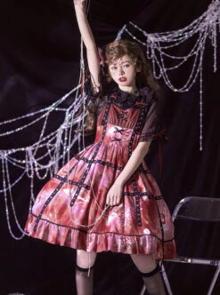 Bomb Strawberry Series JSK Sweet Hot Girl Strawberry Printing Sweet Lolita Red Sling Dress -MIMY Lolita Shop 3 500x672 390