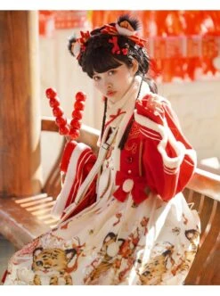Chinese New Year Style Cute Tigers Printing JSK Sweet Lolita Winter Red Sleeveless Dress Short Coat Set 18 Chinese New Year Style Cute Tigers Printing JSK Sweet Lolita Winter Red Sleeveless Dress Short Coat Set -MIMY Lolita Shop 3 500x672 394
