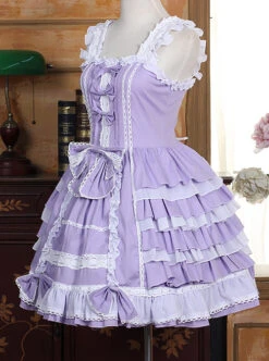 Lace Purple Bowknot Sweet Lolita Sling Dress -MIMY Lolita Shop 3 500x672 397