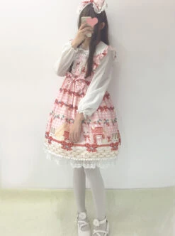 Plaid Strawberry Picnic Rabbit Series Sweet Lolita Sling Dress -MIMY Lolita Shop 3 500x672 401