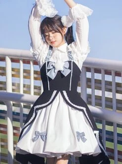 Star Wish Bottle Series Magic Girl Star Bowknot Swallowtail Hem Design Autumn Winter Classic Lolita Sleeveless Dress -MIMY Lolita Shop 3 500x672 429