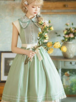 Jungle Letterhead Series Pastoral Style Green Daily Classic Lolita Pure Color Sleeveless Dress 15 Jungle Letterhead Series Pastoral Style Green Daily Classic Lolita Pure Color Sleeveless Dress -MIMY Lolita Shop 3 500x672 430