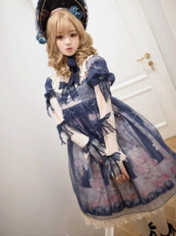 My First Love Series Flower Cake Classic Lolita Long Sleeve Dress -MIMY Lolita Shop 3 500x672 437