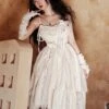 Pure Color Irregular Skirt Three-Dimensional Flower Corsage Waist Chain Elegant Sleeveless Classic Lolita Dress
