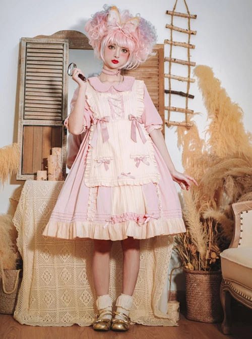 Sweet Cream Series OP Doll Collar Classic Lolita Short Lolita Dress 6 Sweet Cream Series OP Doll Collar Classic Lolita Short Lolita Dress - Image 4