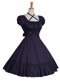 Cotton Ruffles Short Sleeve Bow Classic Lolita Dress -MIMY Lolita Shop 3 500x672 441