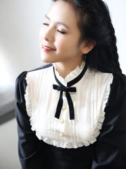 Black Cotton Classic Lolita Long Sleeve Dress -MIMY Lolita Shop 3 500x672 446