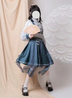 Crane String Series Improved Chinese Style Exquisite Embroidery Buckle Design Classic Lolita Long Sleeve Dress Set -MIMY Lolita Shop 3 500x672 452