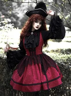 Court Style Retro Fishbone Breast Support Three-Dimensional Jacquard Long Sleeve Gothic Lolita Dress -MIMY Lolita Shop 3 500x672 47