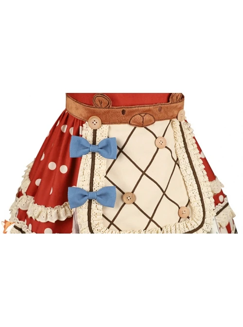 Secret Forest Tea Party Series JSK Cute Animal Print Bow Knots Button Decoration Classic Lolita Sleeveless Dress Set 9 Secret Forest Tea Party Series JSK Cute Animal Print Bow Knots Button Decoration Classic Lolita Sleeveless Dress Set - Image 7
