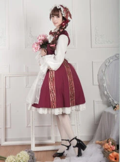 Anna Polka Series Embroidery Retro Classic Lolita Jumper Dress -MIMY Lolita Shop 3 500x672 555
