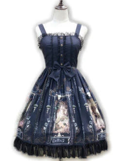 Old Castle Elves Series Retro Lace Classic Lolita Sling Dress -MIMY Lolita Shop 3 500x672 565