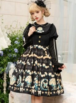 Flower Court Series Cute Sweet Doll Collar Puff Sleeve Floral Print Winter Classic Lolita Long-Sleeved Dress 11 Flower Court Series Cute Sweet Doll Collar Puff Sleeve Floral Print Winter Classic Lolita Long-Sleeved Dress -MIMY Lolita Shop 3 500x672 566