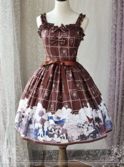 Magic Tea Party War Of Thrones Series Printing Classic Lolita Sling Dress Version 2 -MIMY Lolita Shop 3 500x672 569