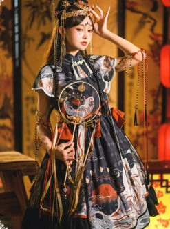 Mythical Animals Fight Series OP Chinese Style Retro Classic Lolita Dress Set -MIMY Lolita Shop 3 500x672 581
