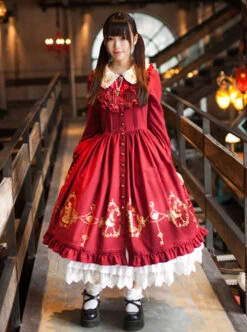 Alice In Wonderland Series OP Classic Lolita Long Sleeve Dress -MIMY Lolita Shop 3 500x672 585
