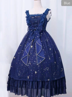 *The Night Of Stars And Moon* JSK High Waist Gradient Classic Lolita Sleeveless Starry Sky Dress -MIMY Lolita Shop 3 500x672 593