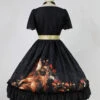 Song Of Time Black Lace-up Retro Classic Lolita Short Sleeve Dress -MIMY Lolita Shop 3 500x672 599