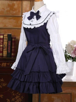 Classic Cotton Long Sleeves Ruffle Lolita Dress -MIMY Lolita Shop 3 500x672 613