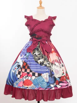 Magic Tea Party Breeze Alice Series JSK Bowknot Classic Lolita Sling Dress -MIMY Lolita Shop 3 500x672 617