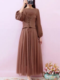 Retro Elegant Knitted Sweater And Gauze Sling Dress Set 11 Retro Elegant Knitted Sweater And Gauze Sling Dress Set -MIMY Lolita Shop 3 500x672 618