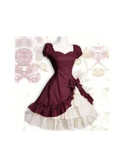 Cotton Short Sleeves Ruffle Classic Lolita Dress -MIMY Lolita Shop 3 500x672 623