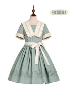 August Night Series Pure Color OP Sailor Collar Lace Cuff Classic Lolita Short Sleeve Dress Set 20 August Night Series Pure Color OP Sailor Collar Lace Cuff Classic Lolita Short Sleeve Dress Set -MIMY Lolita Shop 3 500x672 656