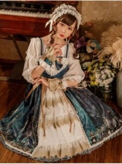Night Of The Magic Lamp Series JSK Printing Court Style Retro Elegant Classic Lolita Sling Dress 7 Night Of The Magic Lamp Series JSK Printing Court Style Retro Elegant Classic Lolita Sling Dress -MIMY Lolita Shop 3 500x672 664