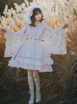 Japanese Ruffled Collar Large Sleeves Bowknot Classic Lolita Long-Sleeved Dress -MIMY Lolita Shop 3 500x672 668
