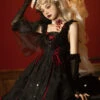 Floating Moon Dark Night Series JSK Dark Night Black Organza Gothic Lolita Sling Dress 1 Floating Moon Dark Night Series JSK Dark Night Black Organza Gothic Lolita Sling Dress -MIMY Lolita Shop 3 500x672 67